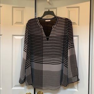 Plus Size Calvin Klein Roll-Sleeve Blouse